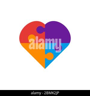 Puzzle Liebe Herz Vektor Grafik-Design Illustration Stock Vektor