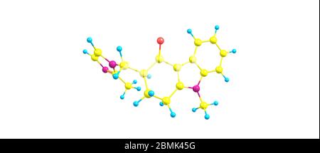 Ondansetron ist ein Medikament, das verwendet wird, um Übelkeit und Erbrechen durch Krebs-Chemotherapie zu verhindern. 3d-Darstellung Stockfoto