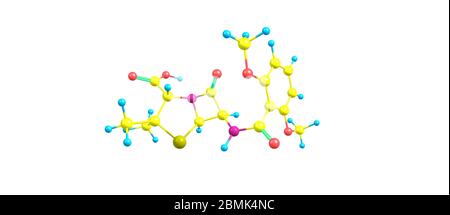 Meticillin ist ein Beta-Lactam-Antibiotikum mit schmalem Spektrum der Penicillin-Klasse. Es sollte nicht mit dem Antibiotikum Metacyclin verwechselt werden. 3d-Grafik Stockfoto