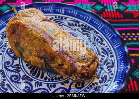 Chile relleno, traditionelle mexikanische Küche in Mexiko Stockfoto