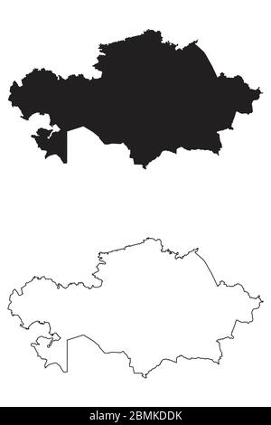 Kasachstan Umriss Silhouette Karte Abbildung Stock-Vektorgrafik - Alamy