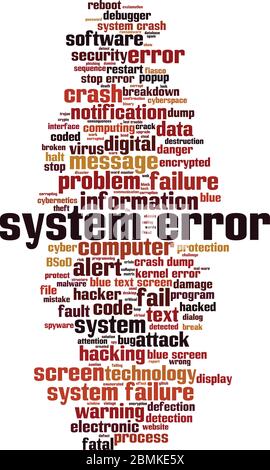 Systemfehler Wort Cloud Konzept. Collage aus Wörtern über Systemfehler. Vektorgrafik Stock Vektor