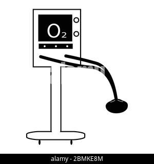 Beatmungsgerät Im Krankenhaus. Symbol eines medizinischen mechanischen Beatmungsgeräts, das im Krankenhaus gefunden wurde. Vektor-EPS Stock Vektor