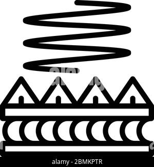 Soundproofing-Symbol, Outline-Stil Stock Vektor