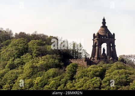 Porta Westfalica bei Minden, Kaiser-Wilhelm-Denkmal Stockfoto