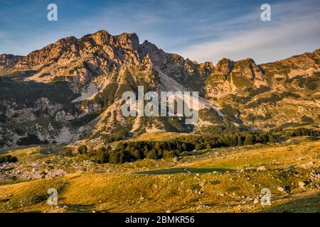 Sedlena Greda Massiv, Durmitor Nationalpark, UNESCO Weltkulturerbe, Dinarischen Alpen, Montenegro, Südosteuropa Stockfoto