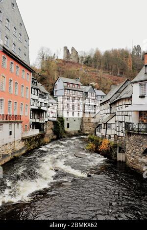 Das historische Dorf Monschau an der deutschen Grenze zu Belgien Stockfoto