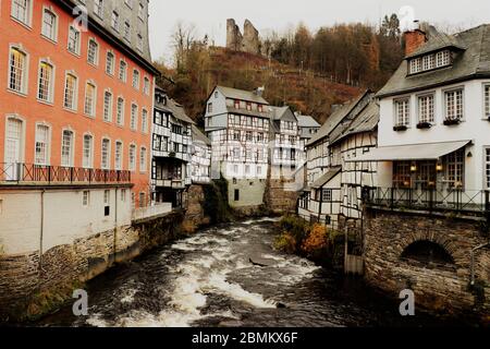 Das historische Dorf Monschau an der deutschen Grenze zu Belgien Stockfoto