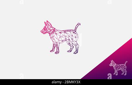 Hund Logo Design. Abstrakte Linie bilden einen Hund. Vektor-Illustration Stock Vektor