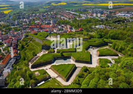 Klodzko Festung - Luftaufnahme. Klodzko, Niederschlesien, Polen. Stockfoto