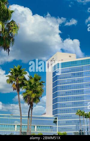 Hyatt Regency und Palmen Stockfoto