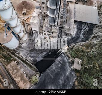 Luftaufnahme der Baustofffabrik Stockfoto