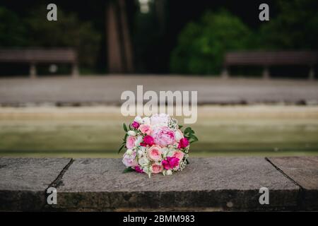 brautblumen bei einer Hochzeit Stockfoto
