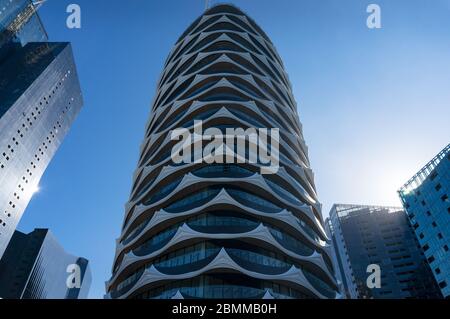 Melbourne, Australien - 14. Juni 2017: Banksia Newquay Luxus-Apartmenthaus in Docklands Hafenstadt Stockfoto