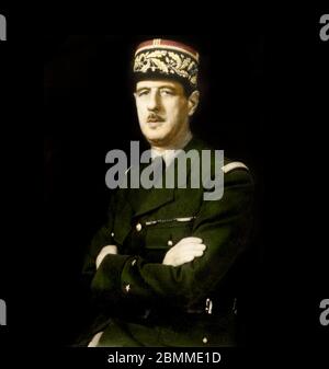 Portrait du General Charles de Gaulle (1890-1970) en 1940. Stockfoto