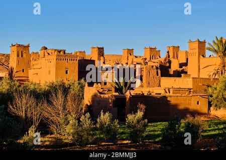 Maroc, Haut Atlas, Vallée du Dadès, Ksar d'Aït-Ben-Haddou, classé Patrimoine Mondial de l'UNESCO // Marokko, hoher Atlas, Dades Valley, Ksar von Ait-Ben Stockfoto