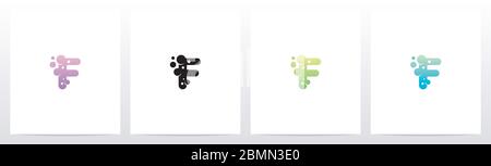 Seifenblase auf Brief Logo Design F Stock Vektor
