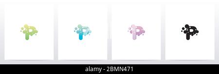 Seifenblase auf Brief Logo Design P Stock Vektor