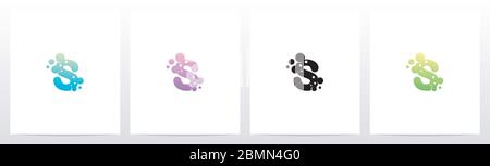 Seifenblase auf Brief Logo Design S Stock Vektor