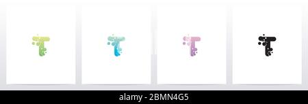Seifenblase auf Brief Logo Design T Stock Vektor