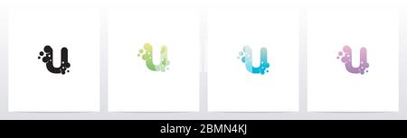 Seifenblase auf Brief Logo Design U Stock Vektor