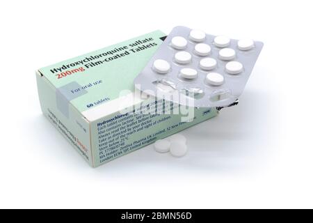 Hydroxychloroquin 200mg Tabletten Hydroxychloroquin Tabletten früher Plaquenil Tabletten möglich COVID19 Behandlungsplan Stockfoto