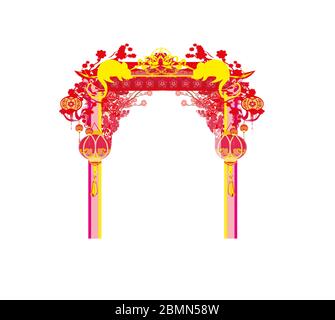 Happy Chinese New Year 2020 - Jahr der Ratte Stock Vektor