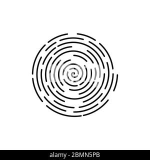 Abstraktes Labyrinth futuristische lineare Spirale. Archimedische Spirale. Isolierte Abbildung auf weißem Hintergrund. Vektor. Stock Vektor
