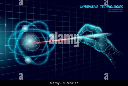 3D-Laser erzeugt atomare Phisics Konzept. Finanzierung Geschäftsidee Gewinne Marketing. Investment Industrie Kontrolle Hand Stift Grafik Vektor Illustration Stock Vektor