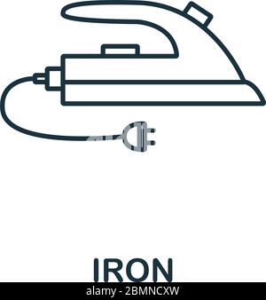 Eisen-Ikone aus der Haushaltskollektion. Einfache Linie Iron Icon für Vorlagen, Webdesign und Infografiken Stock Vektor