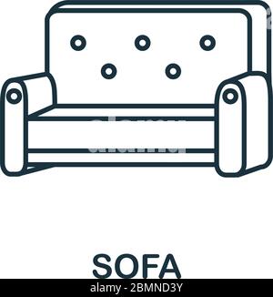 Sofa-Ikone aus der Interior Kollektion. Einfaches Linienelement Sofa Symbol für Vorlagen, Web-Design und Infografiken Stock Vektor