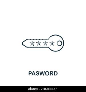 Kennwortsymbol aus der Sicherheitssammlung. Einfaches Linienelement Passwort-Symbol für Vorlagen, Webdesign und Infografiken Stock Vektor