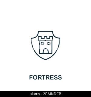 Festung-Symbol aus der Sammlung Sicherheit. Einfaches Linienelement Fortress Symbol für Vorlagen, Webdesign und Infografiken Stock Vektor