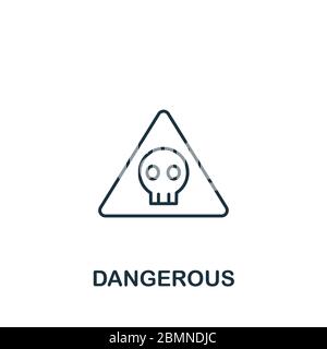 Symbol „gefährlich“ aus der Sicherheitssammlung. Einfaches Linienelement gefährliches Symbol für Vorlagen, Webdesign und Infografiken Stock Vektor