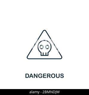 Symbol „gefährlich“ aus der Sicherheitssammlung. Einfaches Linienelement gefährliches Symbol für Vorlagen, Webdesign und Infografiken Stock Vektor
