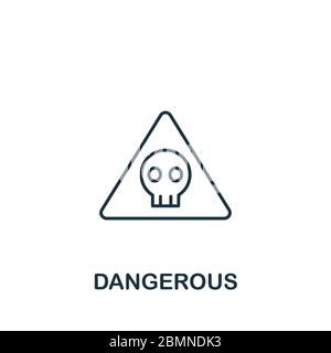 Symbol „gefährlich“ aus der Sicherheitssammlung. Einfaches Linienelement gefährliches Symbol für Vorlagen, Webdesign und Infografiken Stock Vektor