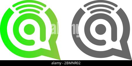 Schreiben SIE ein Wireless Internet in der Logo-Abbildung der Chat-Blase Stock Vektor