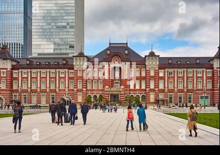 Tokio / Japan - 18. April 2018: Tokyo Station, Hauptbahnhof in Tokio, Japan Stockfoto