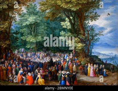 Die Bergpredigt von Jan Brueghel dem Älteren (1568-1625), Öl auf Kupfer, 1598 Stockfoto