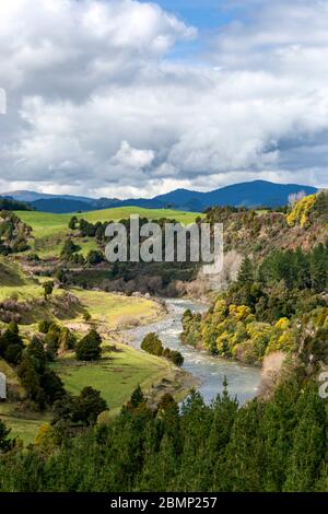 Whanganui River Landscape vom Piriaka Lookout in North Island, Neuseeland Stockfoto