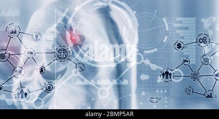 Business Intelligence. Finanzdashboard mit wichtigen Leistungsindikatoren. Stockfoto