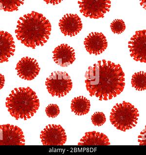 Coronavirus COVID-19-Moleküle, die im Raum fliegen. Mikroskopische Fotografie. Das Konzept der epidemischen Virusinfektion und des Lebensrisikos. Pflege Stock Vektor