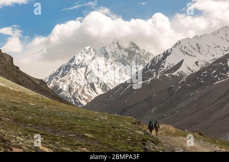 Chandra Valley in höher alpinem Himalaya, Indien Stockfoto