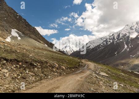 Chandra Valley in höher alpinem Himalaya, Indien Stockfoto