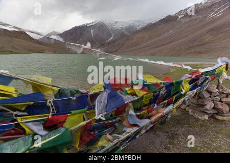 Chandra Tal (See) im höher alpinen Himalaya, Indien Stockfoto