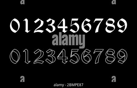 Alte Formatnummern festgelegt Stock Vektor
