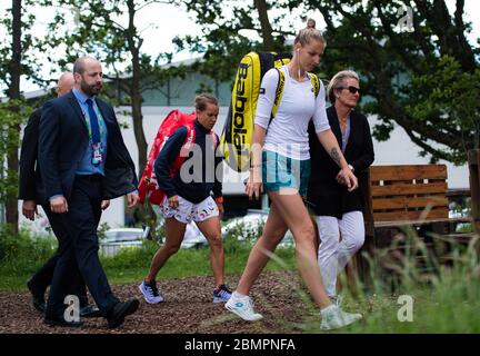 Die Tschechen Kristyna Pliskova auf dem Weg zum Platz für ihr Viertelfinale beim Nature Valley Classic WTA Premier Tennisturnier 2019 Stockfoto