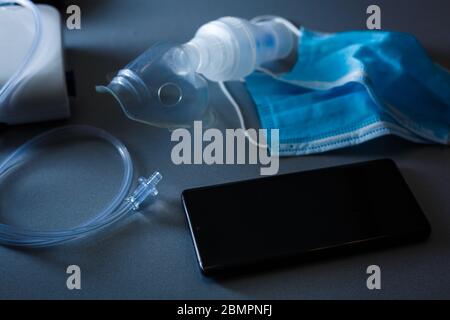 Medizinische Zerstäuber für die Behandlung von Bronchitis. Stockfoto