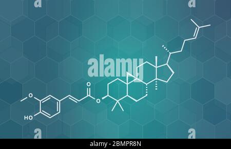 Cycloartenyl ferulate oder oryzanol ein Molekül. Wichtiger Bestandteil der Gamma-oryzanol (Reiskleieöl). Skelettmuskulatur Formel. Stockfoto