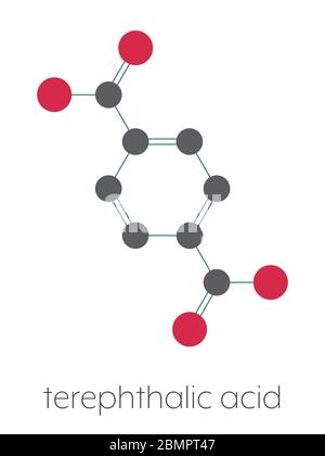 Terephthalsäure Säure, Polyester (PET, Polyethylenterephthalat) Kunststoff-Baustein. Stockfoto